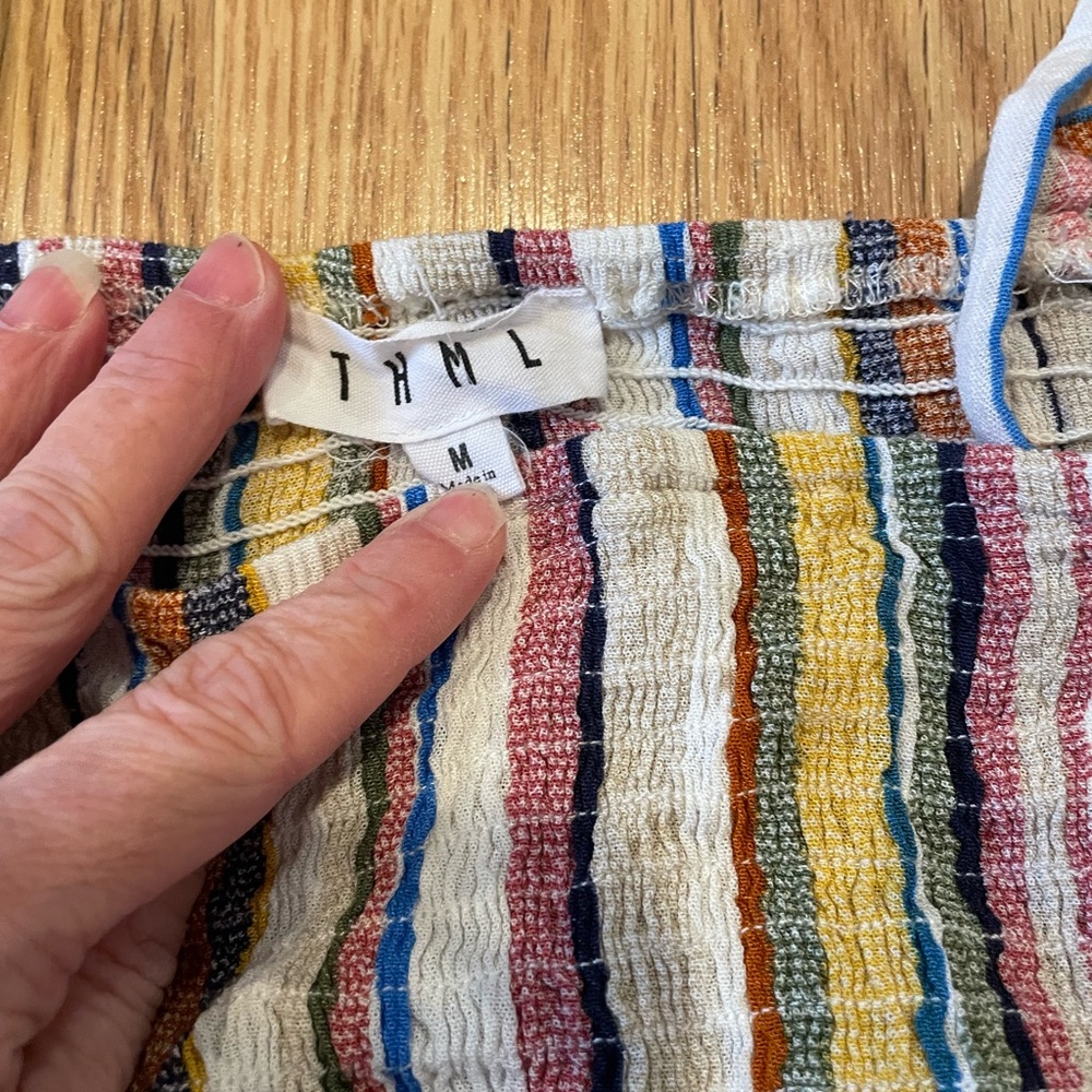 THML Multicolor Striped Ruffle Tank Top - Picture 2 of 3